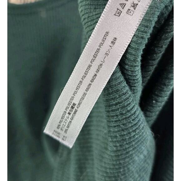 Free People Tank Top Womens Medium Forest Dark Green Racerback Ribbed - Picture 8 of 9